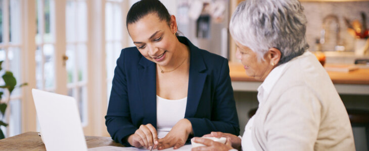 Woman meeting estate planning attorney