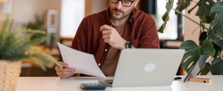 Small business owner looking at his estate plan