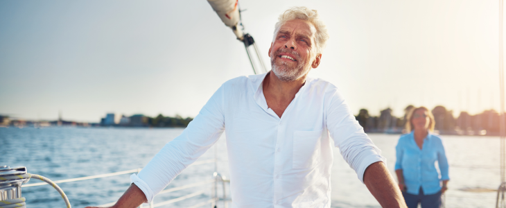 High net worth couple on a boat