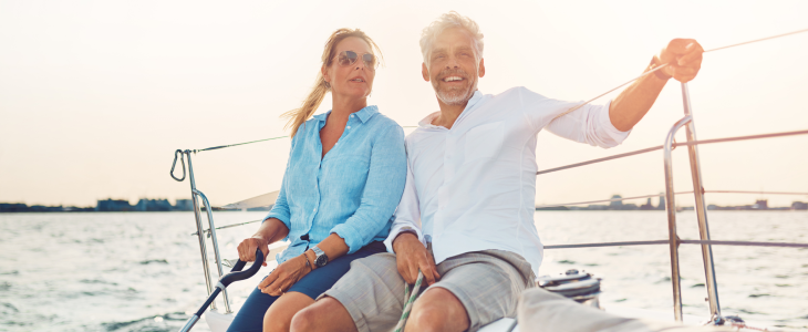 High net worth couple on a boat