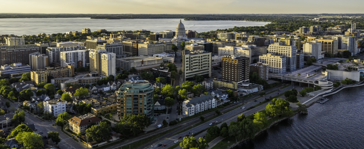 Madison, WI cityscape to represent businesses