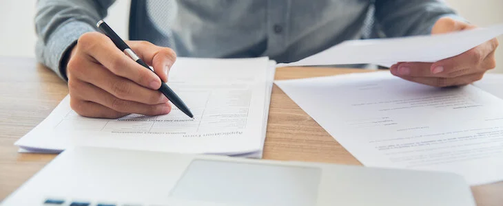 business owner reviewing financial statements